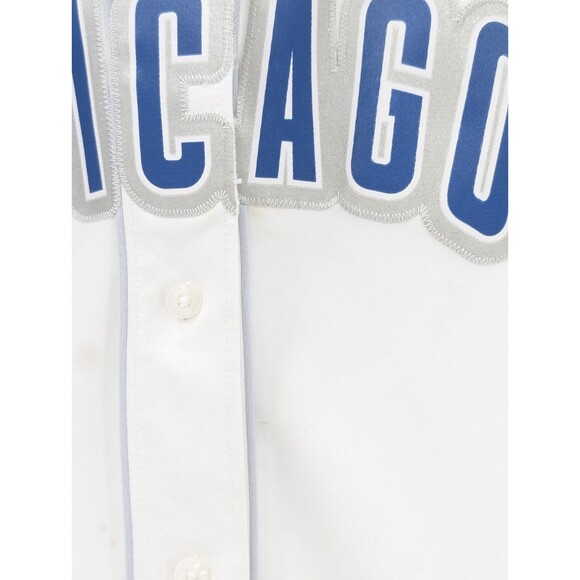 Chicago Cubs Majestic Baseball  Short Sleeve V-Neck White Gray Jersey Size Large - Picture 10 of 13